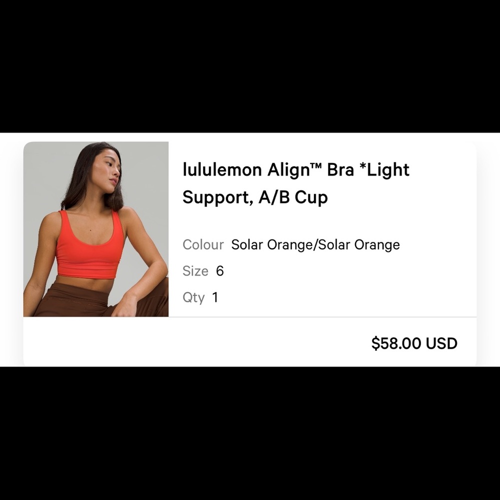 Lululemon Align Bra in Solar Orange